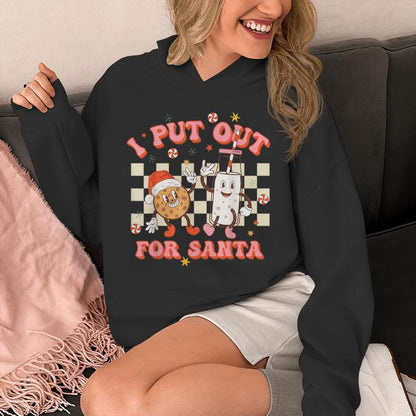 I Put Out Milk Cookie For Santa Couple Matching Christmas Unisex Hoodie