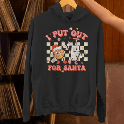 I Put Out Milk Cookie For Santa Couple Matching Christmas Unisex Hoodie