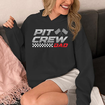 Race Car Birthday Family Retro Pit Crew Dad Father's Day Unisex Hoodie