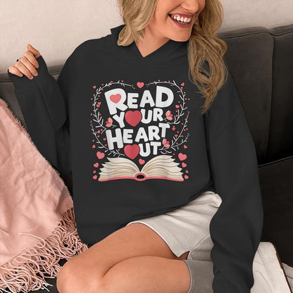 Read Your Heart Out Book Love Theme For Valentine Classroom Unisex Hoodie