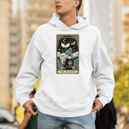 The Reader Tarot Card Book Dragon Romantasy Smutty Bookworm Unisex Hoodie