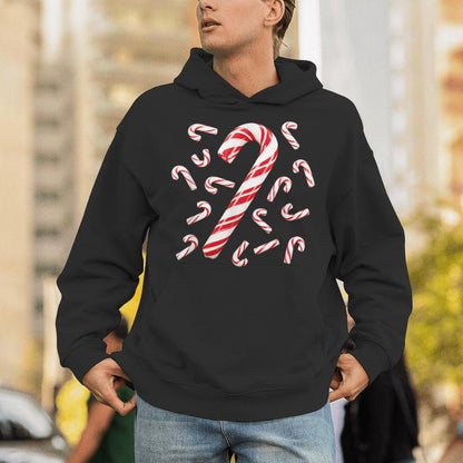 Red And White Candy Cane Santa Christmas Unisex Hoodie