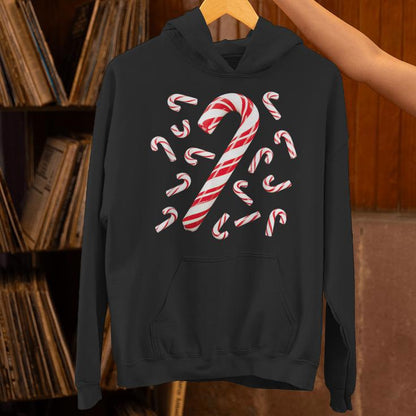 Red And White Candy Cane Santa Christmas Unisex Hoodie