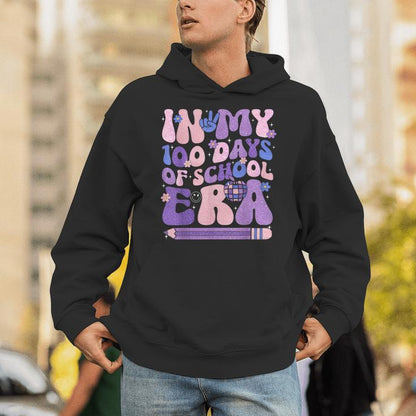 Retro Disco In My 100 Days Of School Era 100Th Day Of School Unisex Hoodie