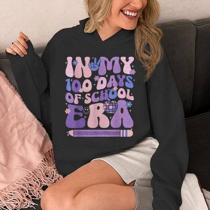 Retro Disco In My 100 Days Of School Era 100Th Day Of School Unisex Hoodie