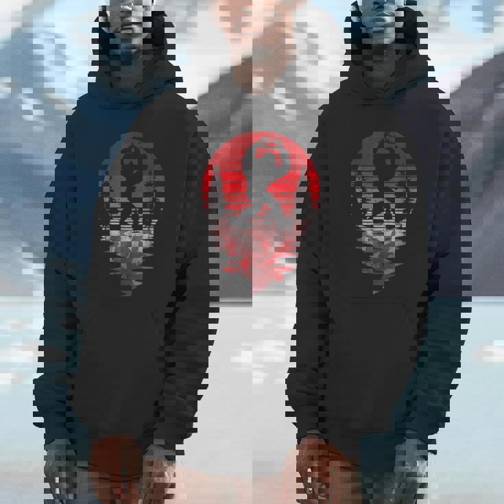 Retro Valentines Day Bigfoot Sasquatch Love Heart Hand Unisex Hoodie