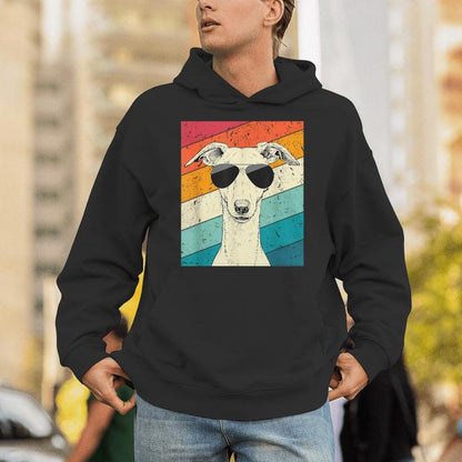 Retro Vintage Whippet With Sunglasses Dog Lovers Unisex Hoodie