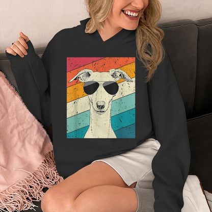 Retro Vintage Whippet With Sunglasses Dog Lovers Unisex Hoodie