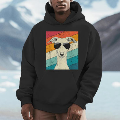 Retro Vintage Whippet With Sunglasses Dog Lovers Unisex Hoodie