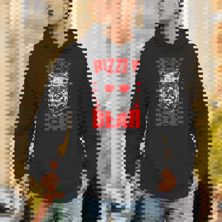 Rizzly Bear Silly Valentines Day For Him Rizz Unisex Hoodie