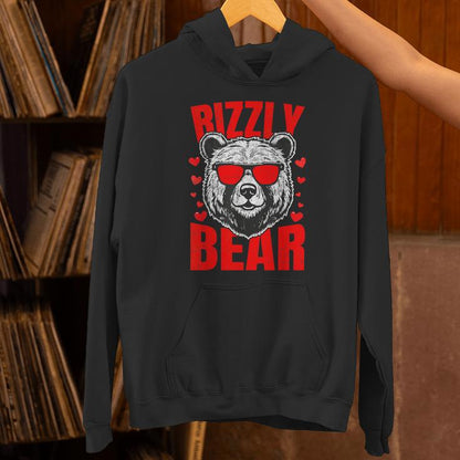 Rizzly Bear Silly Valentines Day For Him Rizz Unisex Hoodie