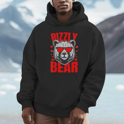 Rizzly Bear Silly Valentines Day For Him Rizz Unisex Hoodie