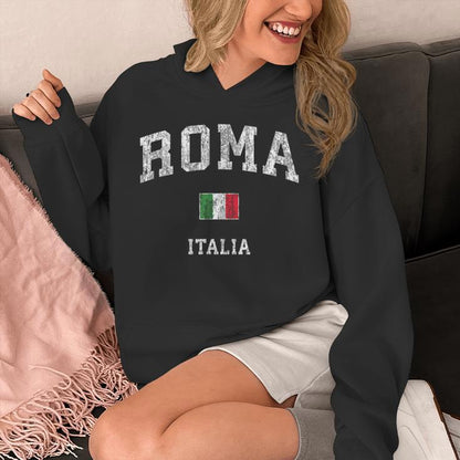 Roma Italia Rome Italy Vintage Athletic Sports Unisex Hoodie