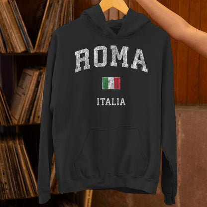 Roma Italia Rome Italy Vintage Athletic Sports Unisex Hoodie