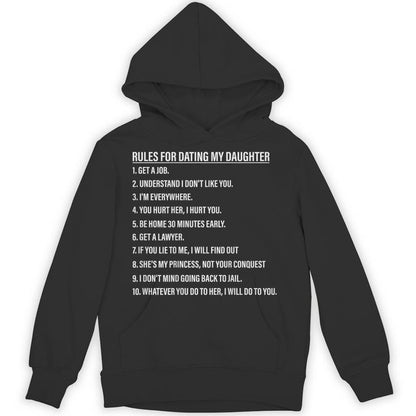 Rules For Dating My Daughter Dad Daughter On Back Unisex Hoodie