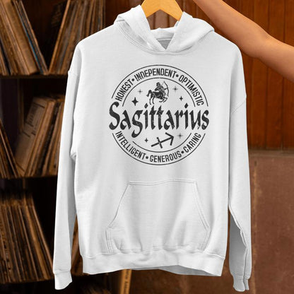 Sagittarius Virtues Vintage Style Zodiac Sagittarius Unisex Hoodie