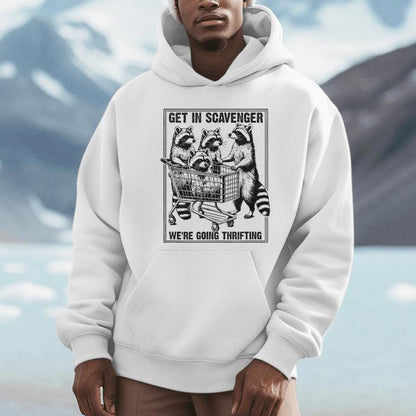 Get In Scavenger We're Going Thrifting Raccoon Unisex Hoodie
