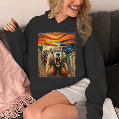 Scream Groundhog Artistic Groundhog Day Unisex Hoodie