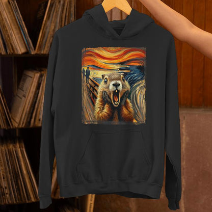 Scream Groundhog Artistic Groundhog Day Unisex Hoodie