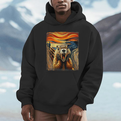 Scream Groundhog Artistic Groundhog Day Unisex Hoodie