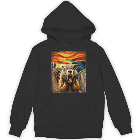 Scream Groundhog Artistic Groundhog Day Unisex Hoodie