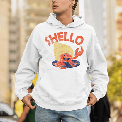 Shello Vintage Hermit Crab Chilling Unisex Hoodie