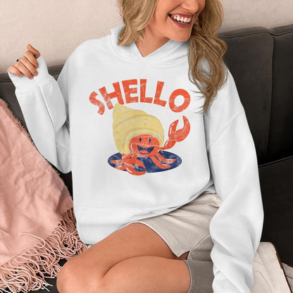 Shello Vintage Hermit Crab Chilling Unisex Hoodie