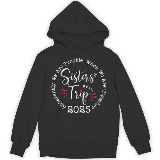 Sisters Trip 2025 Apparently We Are Trouble Matching Trip Unisex Hoodie