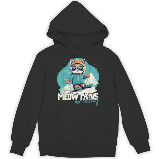 Skiing Cat Winter Sports Adventure Downhill Fun Unisex Hoodie