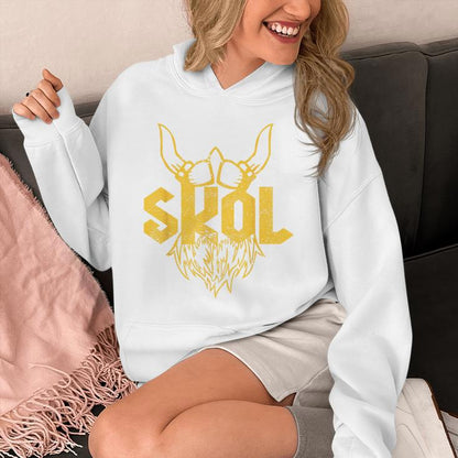 Skol With Helmet And Beard Distressed Unisex Hoodie