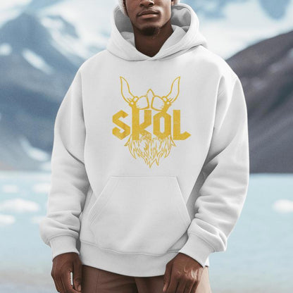 Skol With Helmet And Beard Distressed Unisex Hoodie