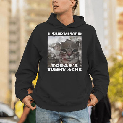 I Survived Today's Tummy Ache Meme Tummy Ache Survivor Ibs Unisex Hoodie