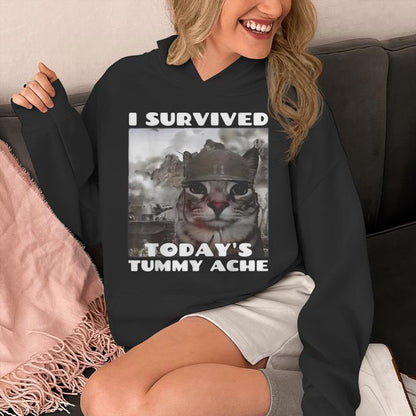 I Survived Today's Tummy Ache Meme Tummy Ache Survivor Ibs Unisex Hoodie