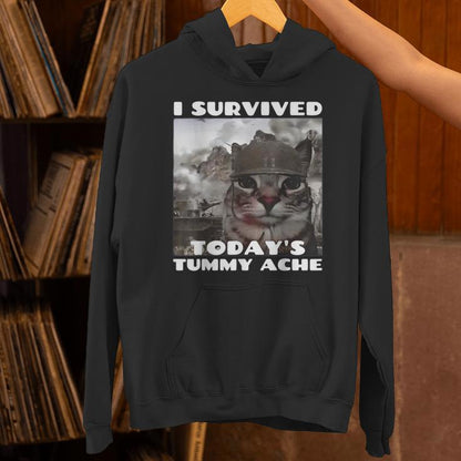 I Survived Today's Tummy Ache Meme Tummy Ache Survivor Ibs Unisex Hoodie