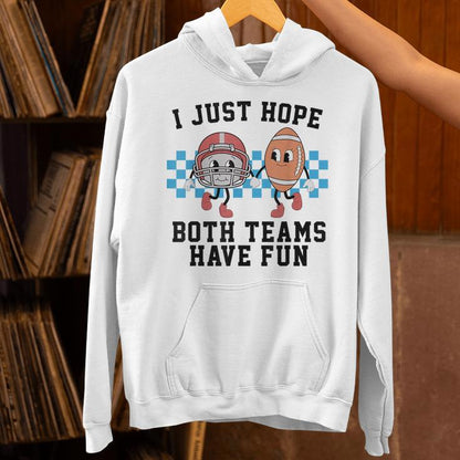 Both Teams Have Fun Cool Football Season Gameday Retro Unisex Hoodie