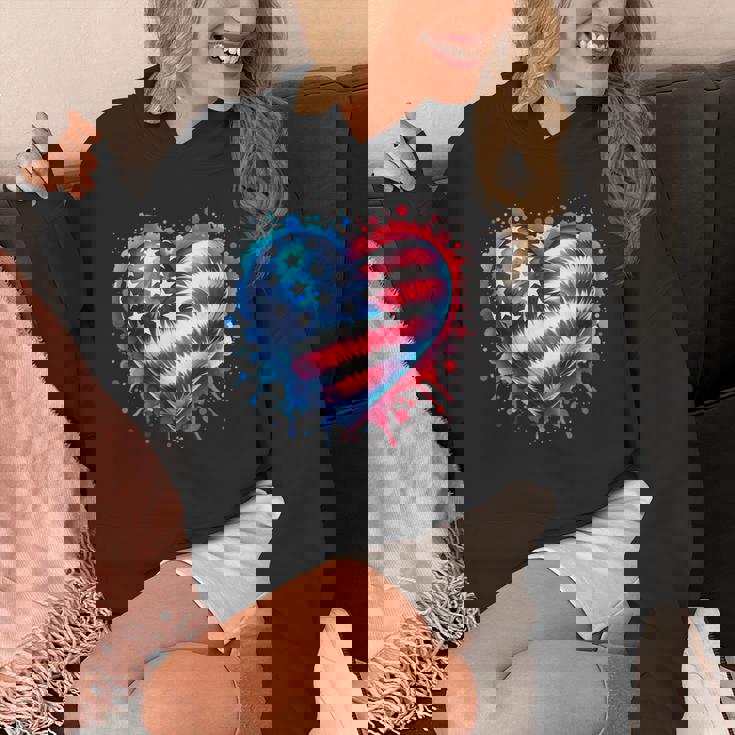 Tie Dye Heart Usa Flag Colors Blue Red &amp; White 4Th Of July Unisex Hoodie