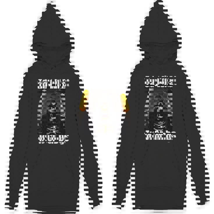 Today I Will Eat Two Corn Dogs Silly Skeleton Meme Unisex Hoodie