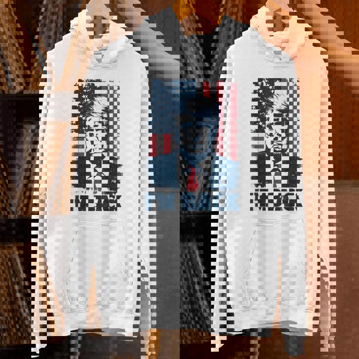 Trump I'm Back President 47Th Usa Flag 2024 Support Vintage Unisex Hoodie