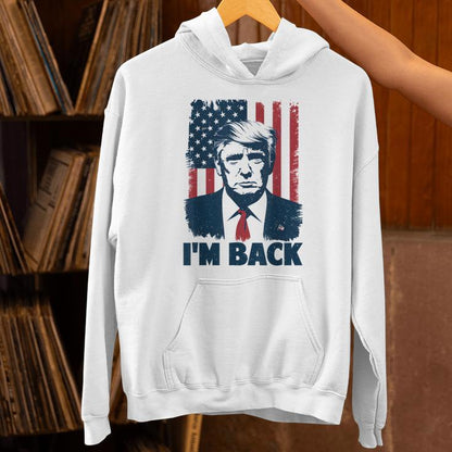 Trump I'm Back President 47Th Usa Flag 2024 Support Vintage Unisex Hoodie