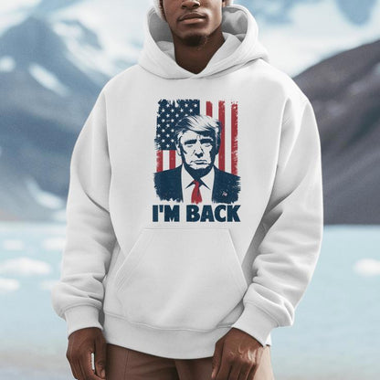 Trump I'm Back President 47Th Usa Flag 2024 Support Vintage Unisex Hoodie