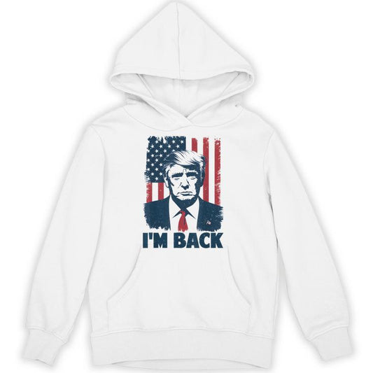 Trump I'm Back President 47Th Usa Flag 2024 Support Vintage Unisex Hoodie