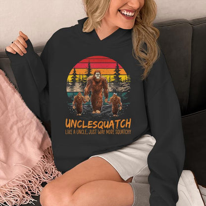 Uncle Squatch Like A Grandpa Just Way More Squatchy Retro Unisex Hoodie
