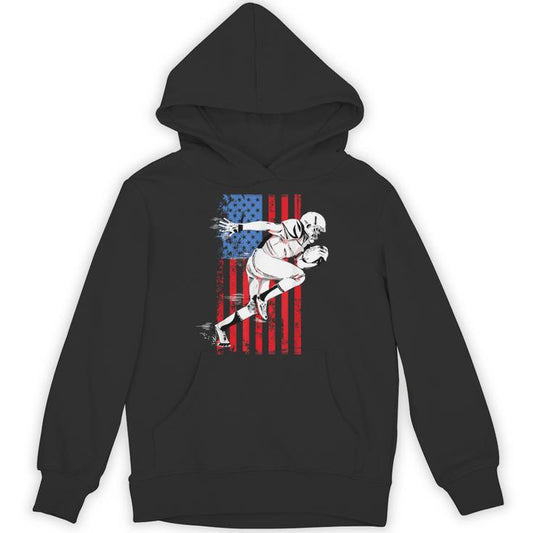 Us Flag American Football Player Vintage Unisex Hoodie