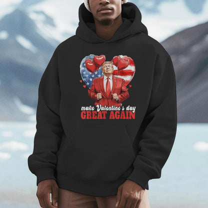 Make Valentine's Day Great Again Trump American Heart Unisex Hoodie