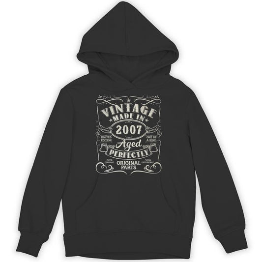 Vintage 18Th Birthday Decorations 2007 18 Birthday Unisex Hoodie