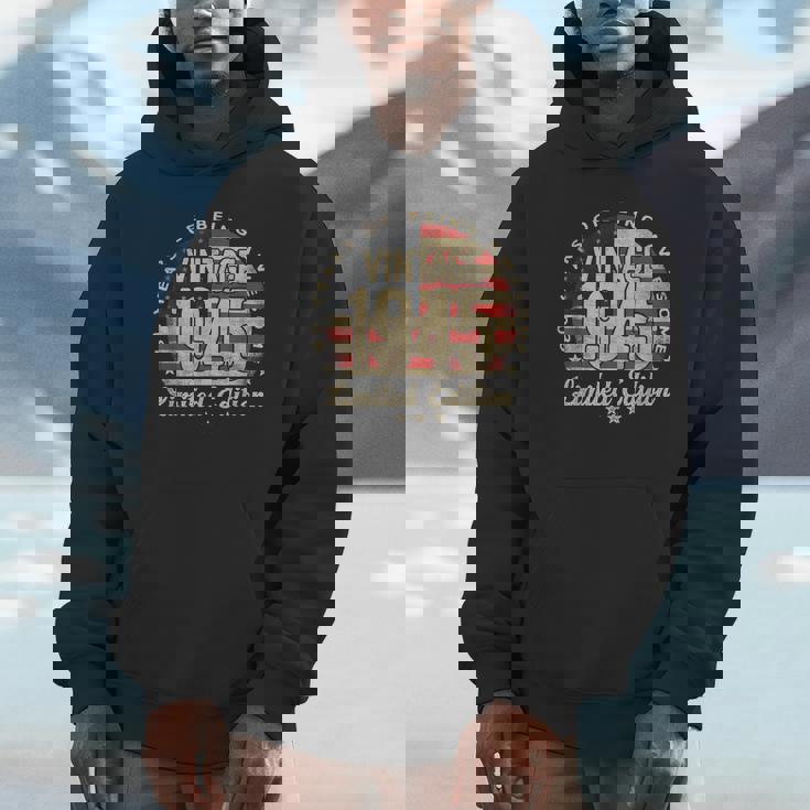 Vintage 1945 Limited Edition 80-Year-Old Usa Flag Unisex Hoodie