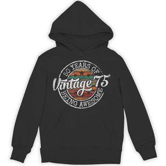 Vintage 1975 Bday Stamp 50Th Birthday 50 Year Old Unisex Hoodie