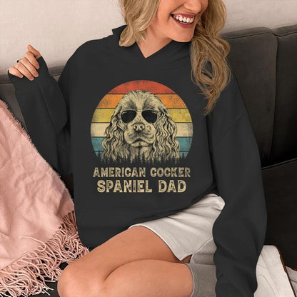 Vintage American Cocker Spaniel Dad Dog Lovers Father's Day Unisex Hoodie