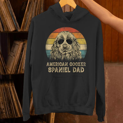 Vintage American Cocker Spaniel Dad Dog Lovers Father's Day Unisex Hoodie