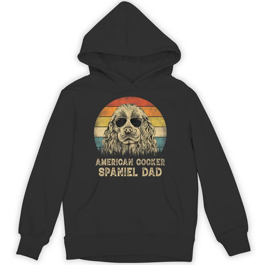 Vintage American Cocker Spaniel Dad Dog Lovers Father's Day Unisex Hoodie